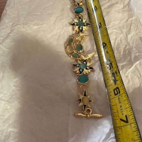 New Gold Tone Pink and Teal Celestial Jewelry Set - Picture 6 of 6